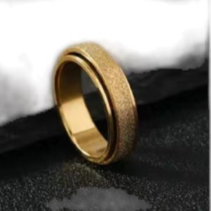Gold Stainless Steel Twist Unisex Ring